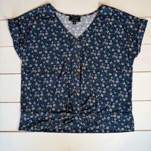 Floral Blue Top by Flower & Feather